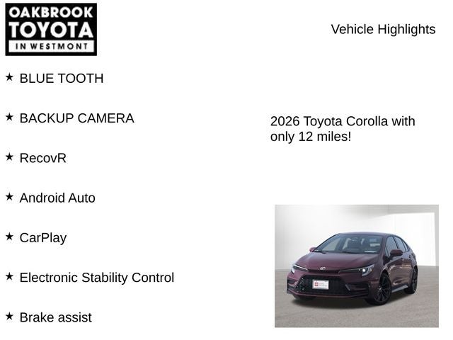 2026 Toyota COROLLA SE