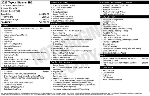 2025 Toyota 4Runner SR5