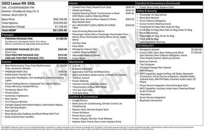 2022 Lexus RX 350L 350L