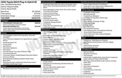 2026 Toyota RAV4 Plug-in Hybrid SE