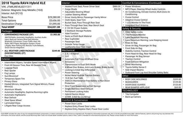 2018 Toyota RAV4 HYBRID XLE