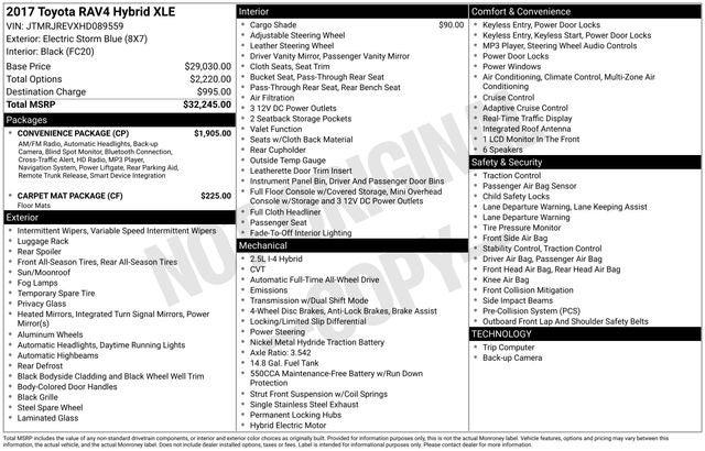 2017 Toyota RAV4 Hybrid XLE