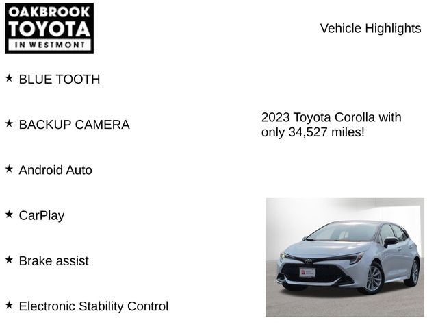 2023 Toyota COROLLA HATCHBACK SE