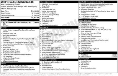 2023 Toyota COROLLA HATCHBACK SE