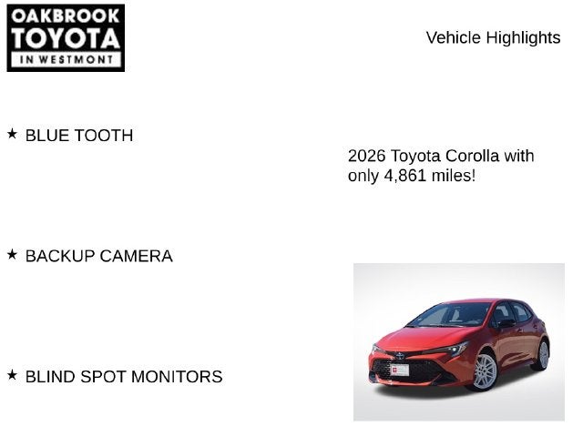 2026 Toyota Corolla Hatchback SE