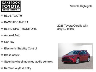 2026 Toyota COROLLA HATCHBACK SE