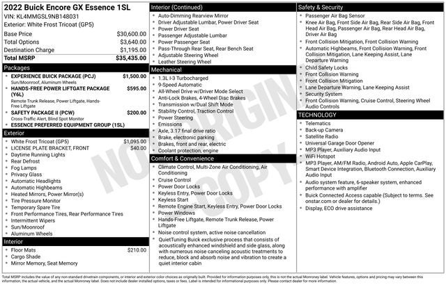 2022 Buick Encore GX Essence