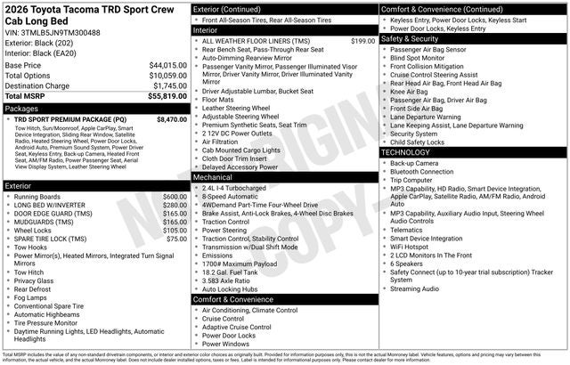 2026 Toyota Tacoma TRD Sport
