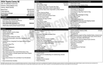 2026 Toyota Camry SE AWD