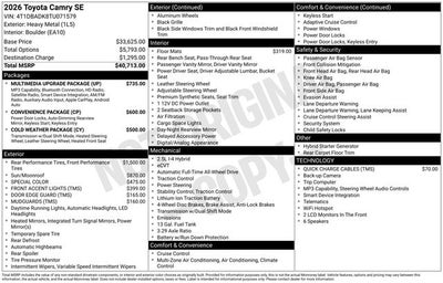 2026 Toyota Camry SE AWD