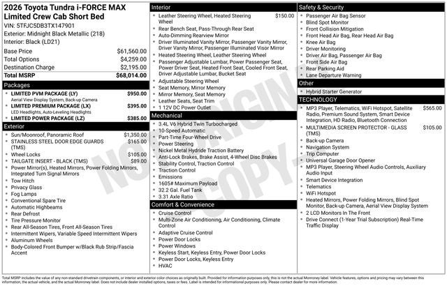 2026 Toyota Tundra i-FORCE MAX Tundra Limited