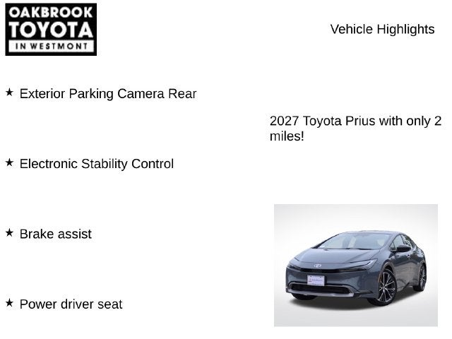 2027 Toyota Prius XLE AWD