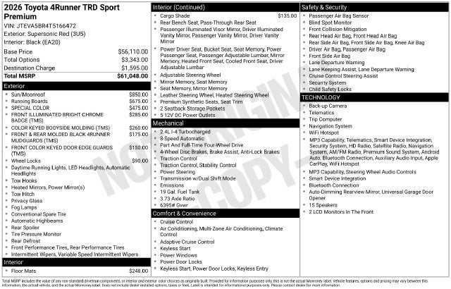 2026 Toyota 4Runner TRD Sport Premium