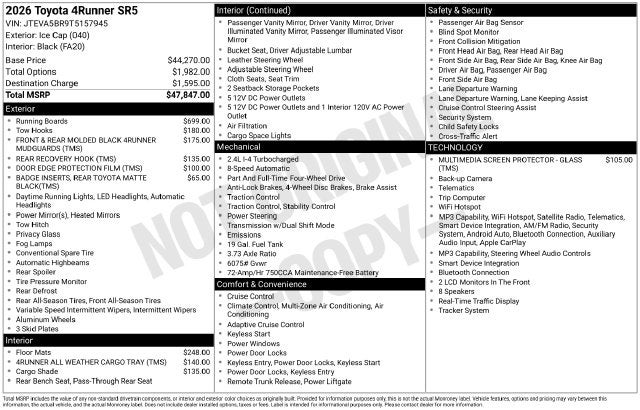 2026 Toyota 4Runner SR5
