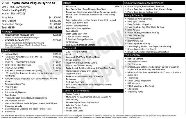 2026 Toyota RAV4 Plug-in Hybrid SE