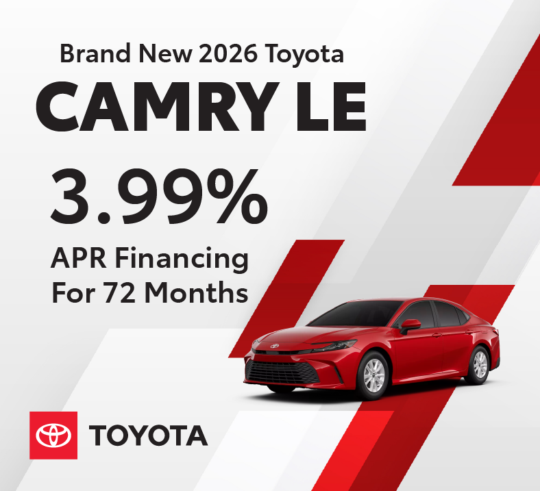 Brand New 2026 Toyota Camry LE 3.99% APR for 72 Months
