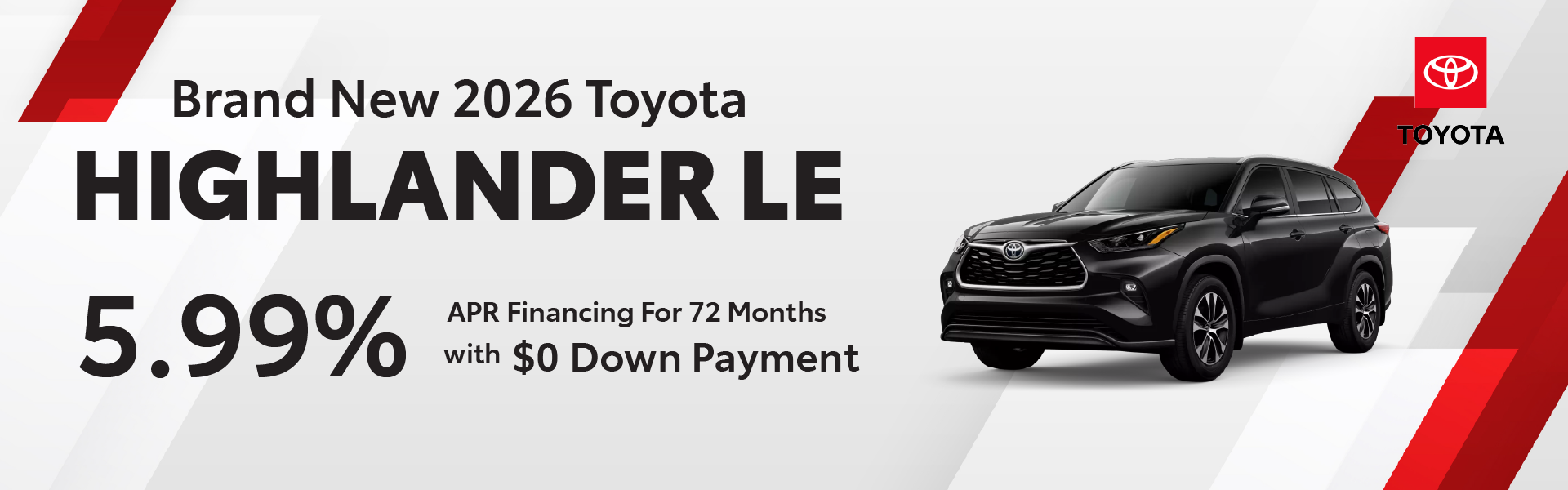 Brand New 2026 Toyota Highlander LE