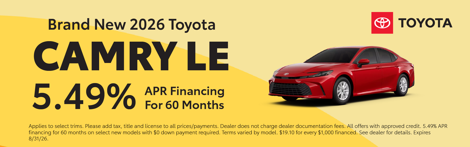 Brand New 2026 Toyota Camry LE