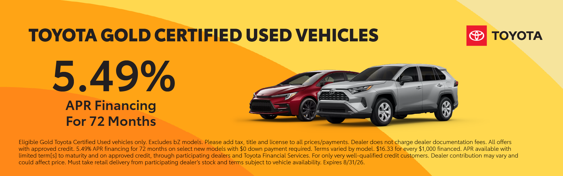 Toyota Gold Certified Used Vehicles
