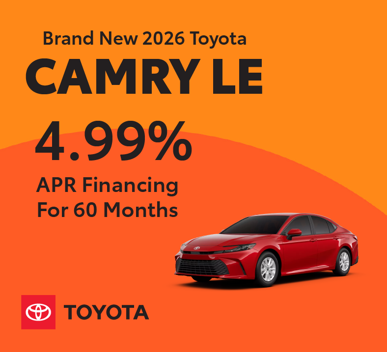 Brand New 2026 Toyota Camry LE 4.99% APR for 60 Months