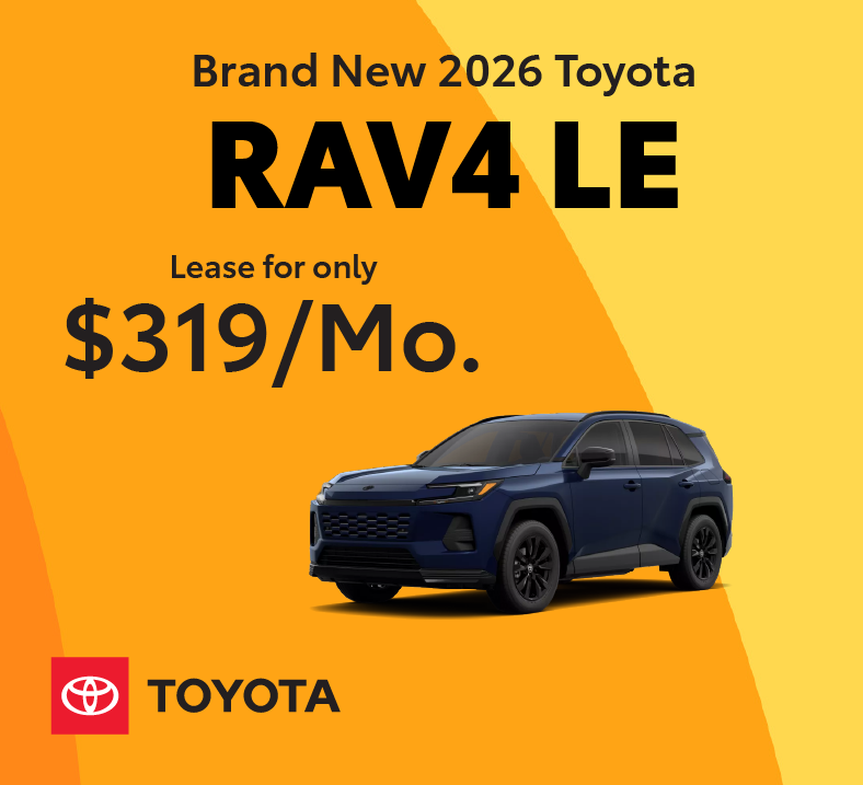 Brand New 2026 Toyota RAV4 LE Lease for only $319/Mo.