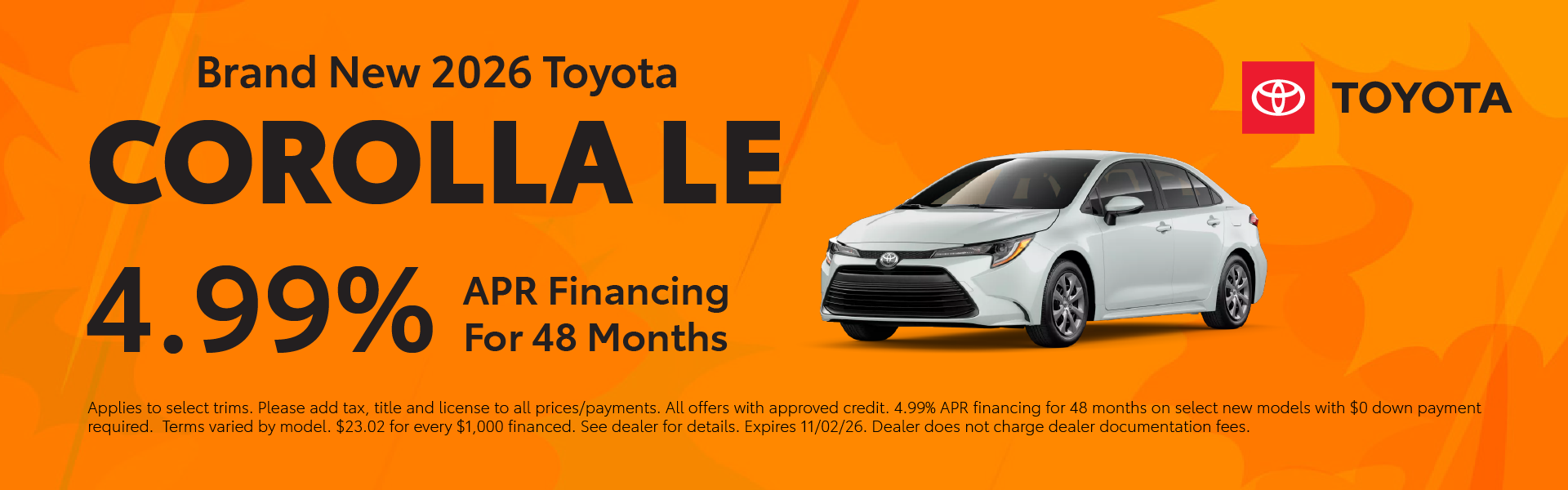 Brand New 2026 Toyota Corolla LE