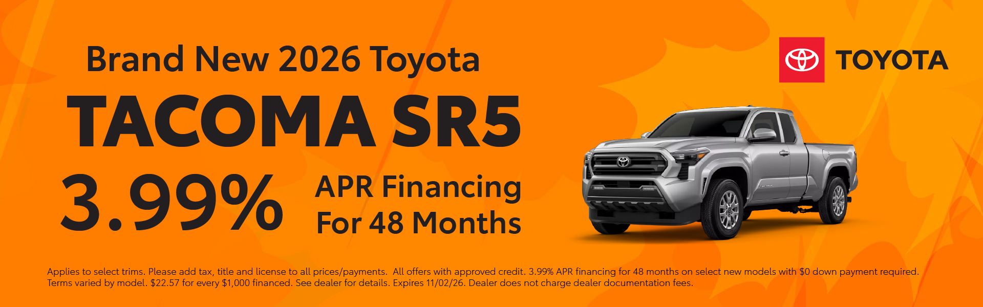 Brand New 2026 Toyota Tacoma SR5