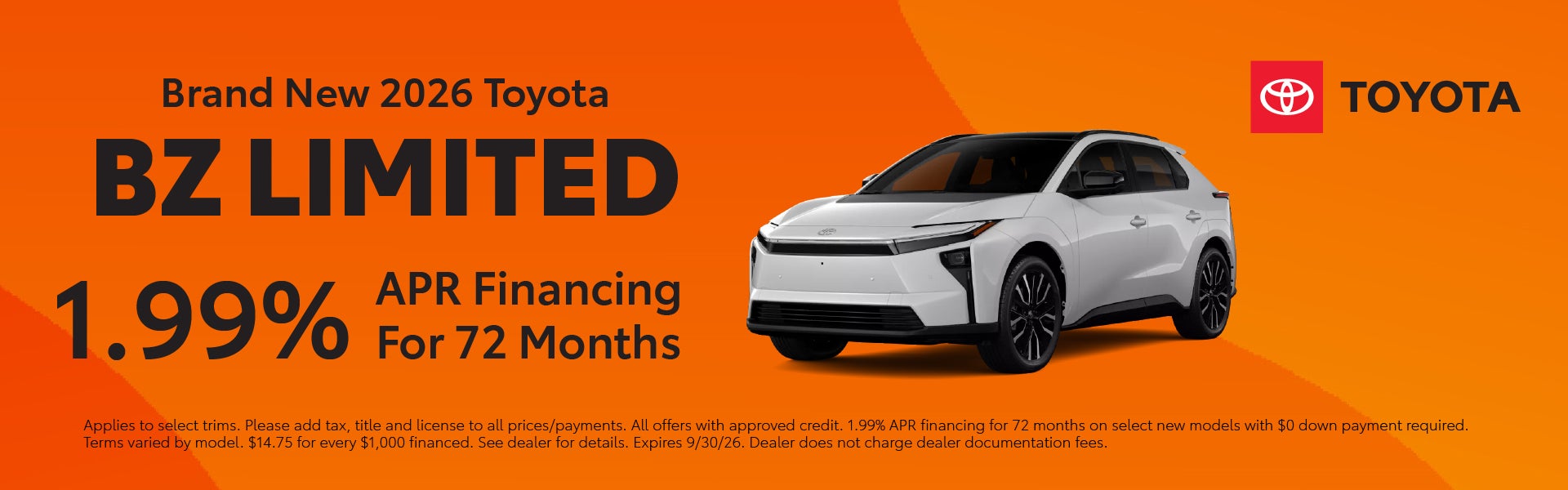 Brand New 2026 Toyota bZ Limited