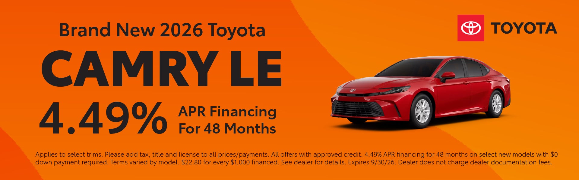 Brand New 2026 Toyota Camry LE
