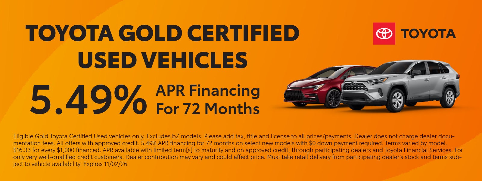 Toyota Gold Certified Used Vehicles