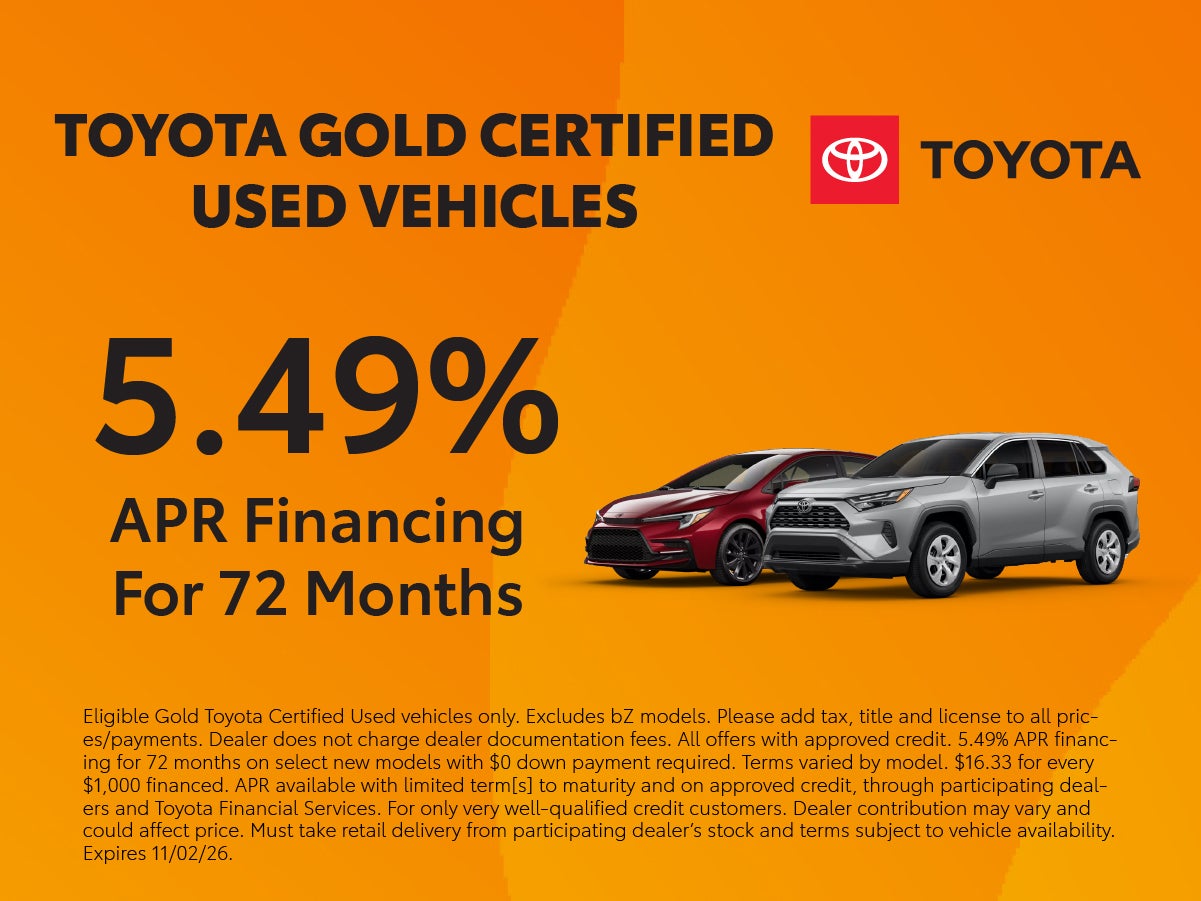 Toyota Gold Certified Used Vehicles